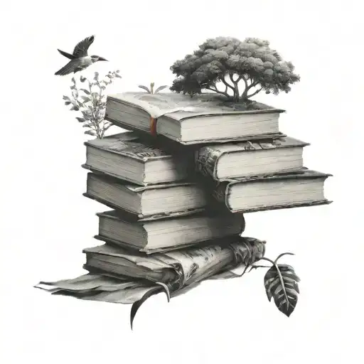 A Stack Of Books With Nature Scenes As Their Covers