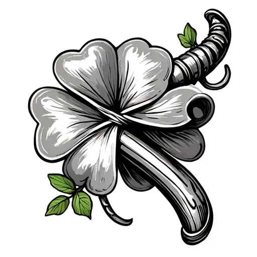 Shamrock And Italian Horn As Stem