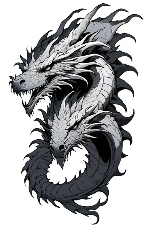 Smokeydragon Intertwined Representing Power Strength