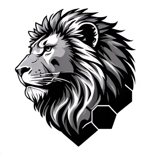 Lion Head With Hexagon On Leg