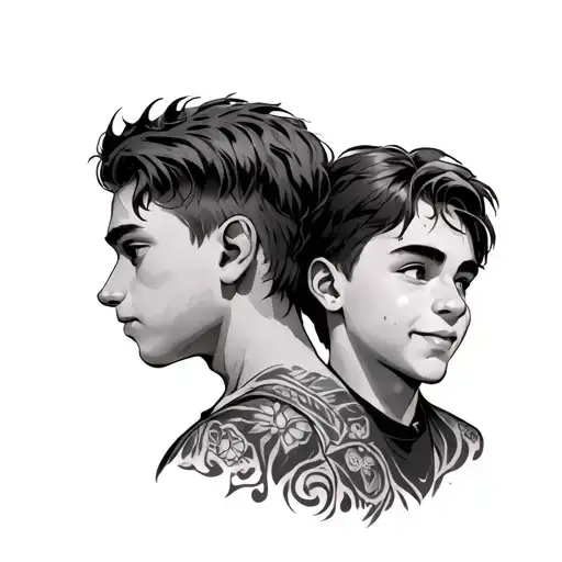 Two Boys And Their Father