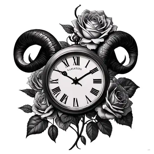 Aries Roses Time Clock