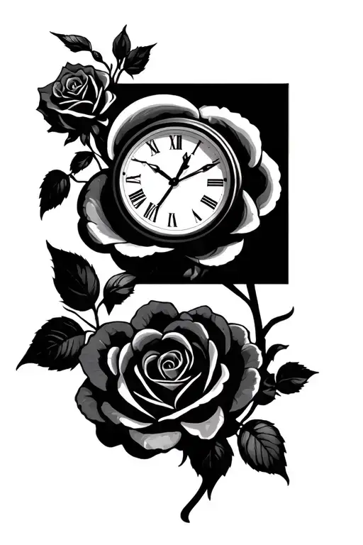 Aries Roses Time Clock