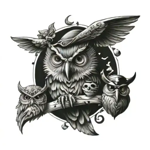 Owl And Goblins With Peter Pan And Pirates