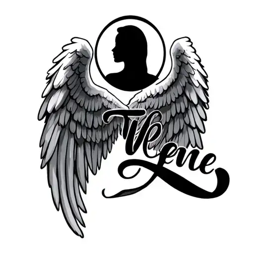 Angel Wings With 3D Name Halo