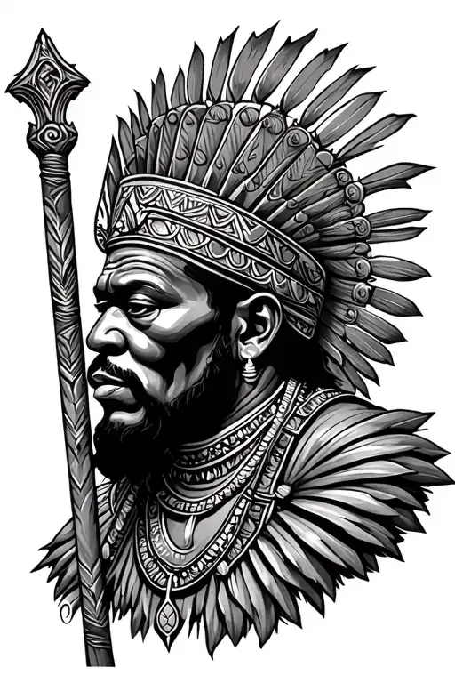 African King With Staff