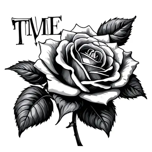 Time In A Rose With The Word Family