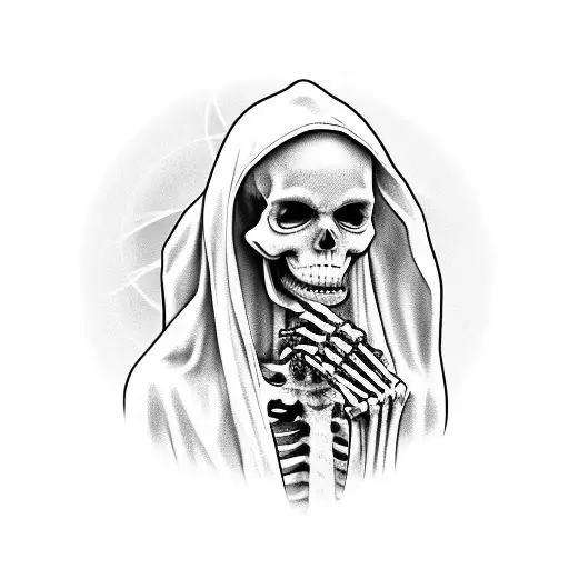 Skeleton Mother Mary Praying