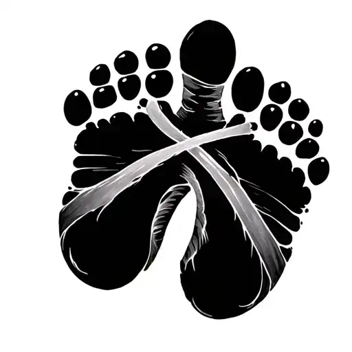 Baby Foot Print In A Cross Intertwined