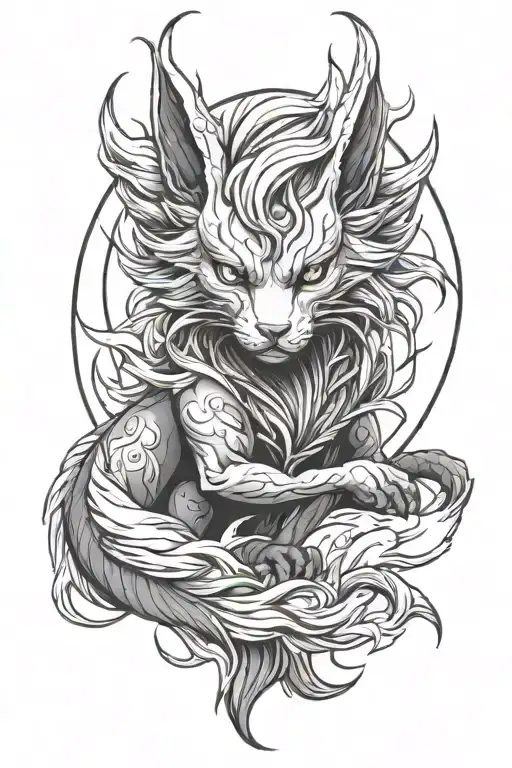 Kurama With Fire Back