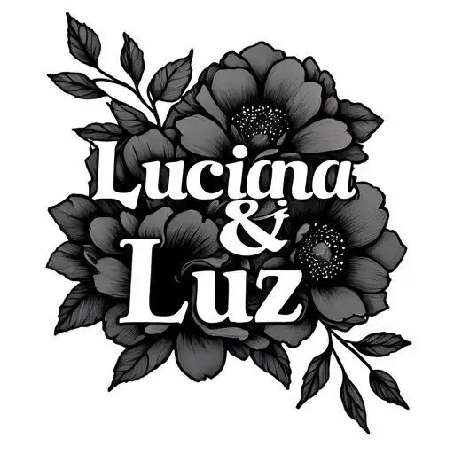 The Word Luciana And Luz With Flowers