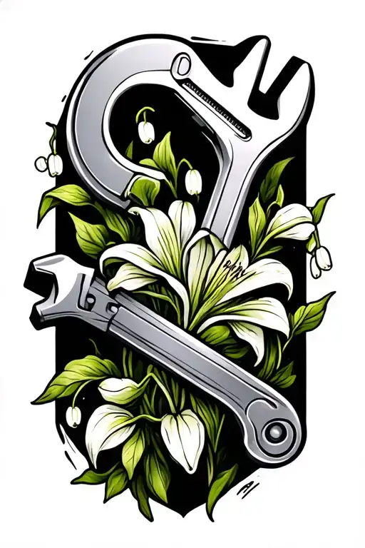 Wrench Wrapped With Lily Of The Valley