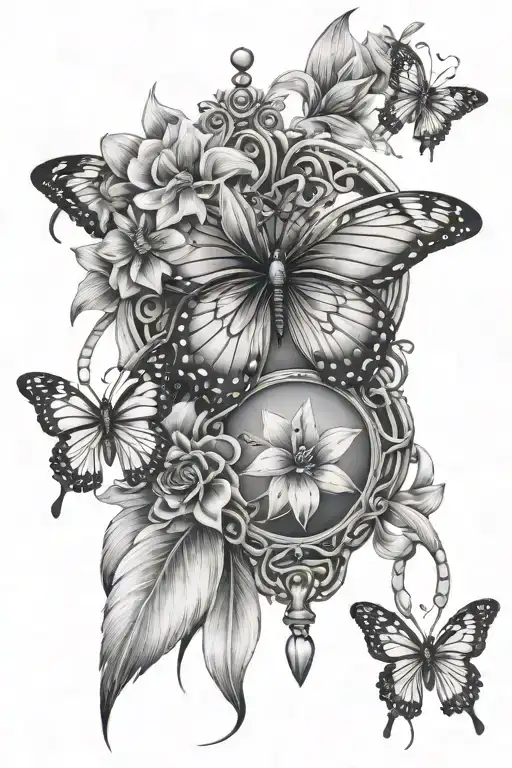 Dreamcatcher Heartlocket Butterfly Lily Flower