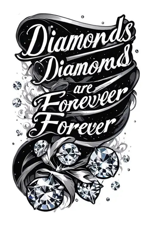 Script Tattoo Says Diamonds Are Forever Down A Spine
