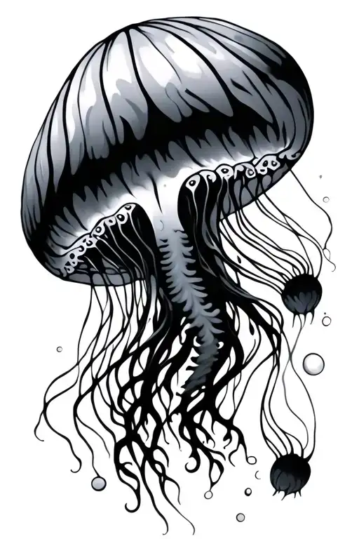 Abstract Jellyfish With Shadow Backdrop