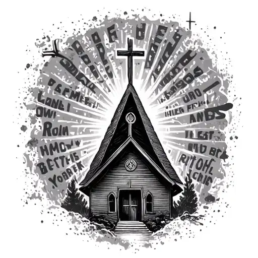 Against The Backdrop Of Words From The Bible There Is A Christian Church And A Hero Prays