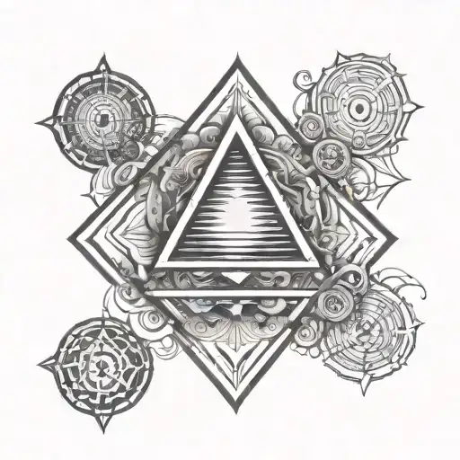 Fine Line Delta Symbol Containing The Ganges River Delta Image In Black And Grey