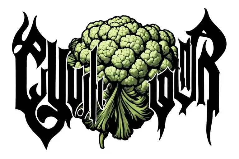 The Word Cauliflower In A Gothic Font