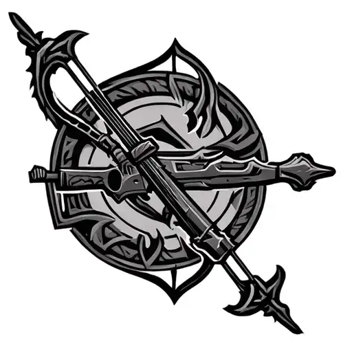 Create An Image Combining The Wow Hunter Class Symbol With A Crossbow Instead