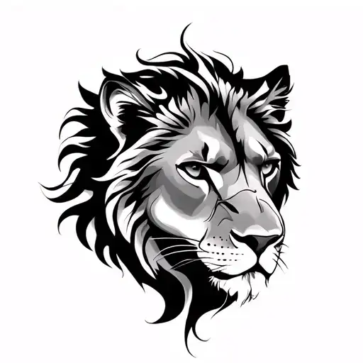 Leo Tatoo Design Incorporating Elements Intertwined