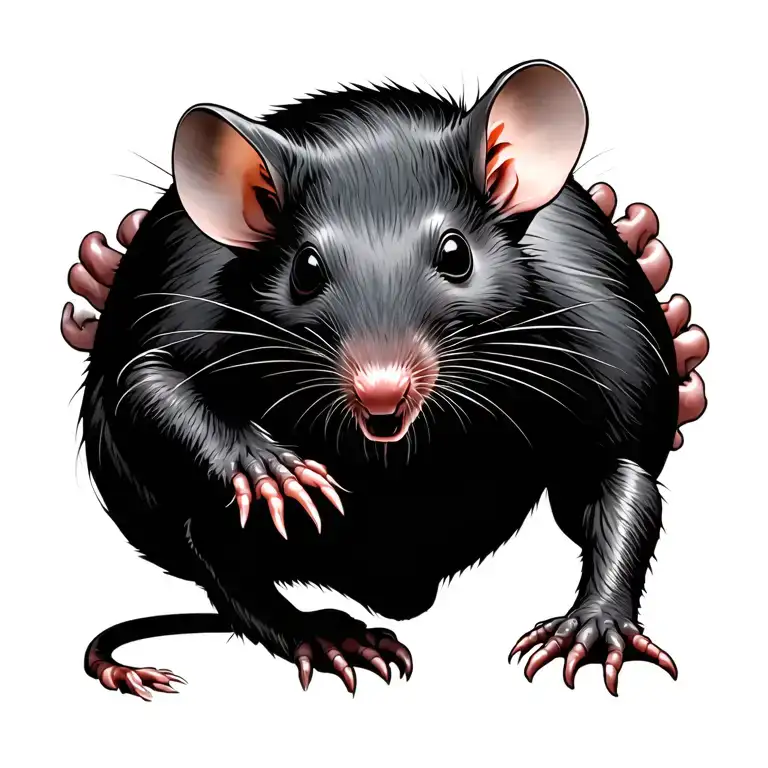 Rat Horde Crawling Up Back