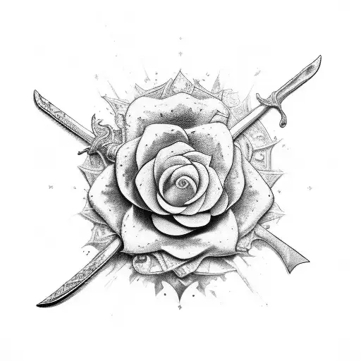 Sword Desintergrating With Multiple Tiny Petals