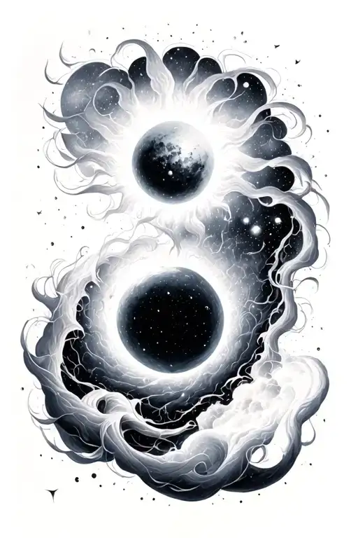 Nebula Black Hole And Sun