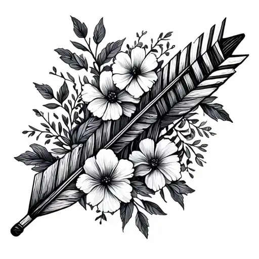 Arrow With Dainty Flowers And Billie Eilish Lyrics