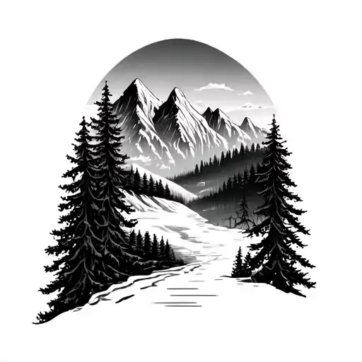 Romb Inside With The Mountains On The Left And The Forest On The Right