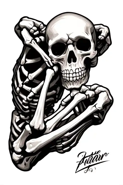 Two Skeleton Arms Arm Wrestling Match