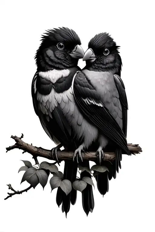 Love Birds Sitting Together