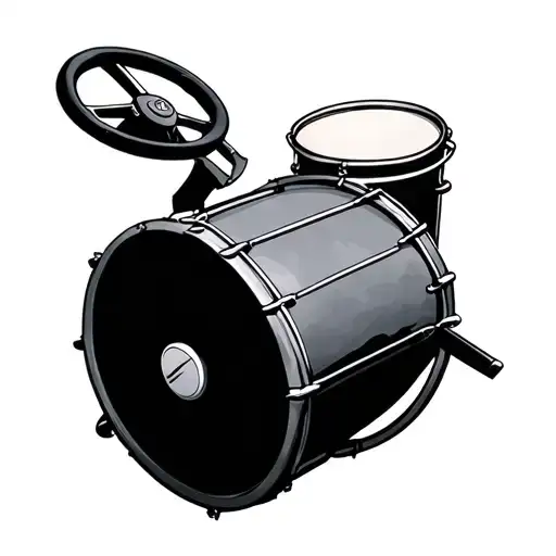 Drum With Car Steering Wheel