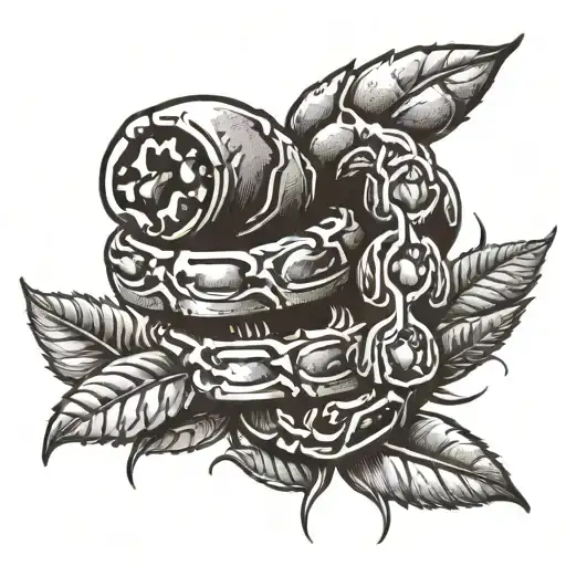 A Spine Made Out Of Coffee Beans With Bugs Crawling On It