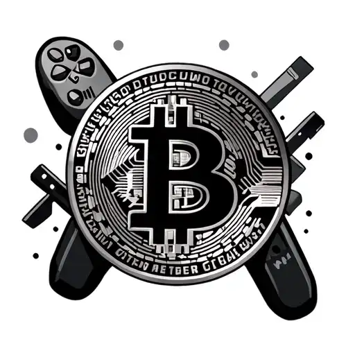 A Stylized Depiction Of The Client's Bitcoin Logo Intertwined With Gaming Elements