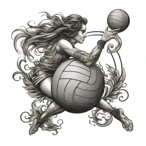 Virgo Zodiac Sign Morphing Into A Volleyball With Intricate Black-grey Shading