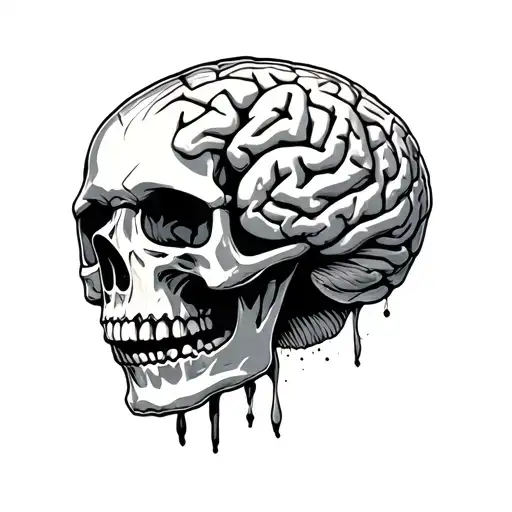 Skull And Brain Intertwined