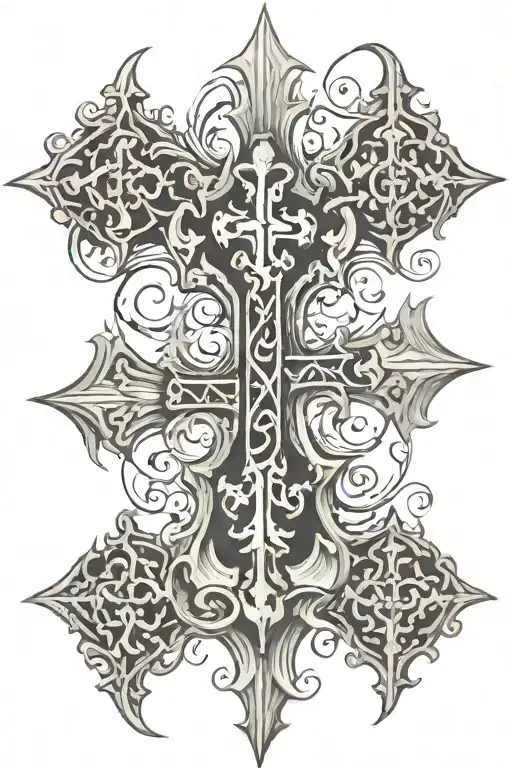 Gothic Cross Tattoo Design