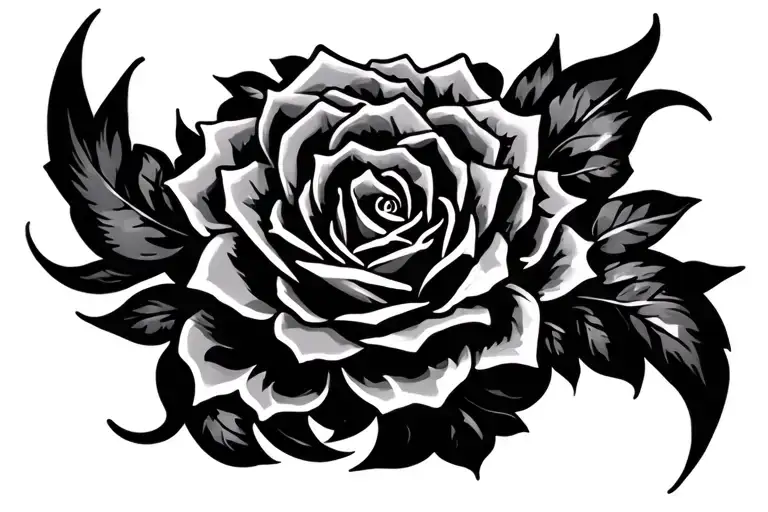 Shading More Line Tattoo Design Combining Elements