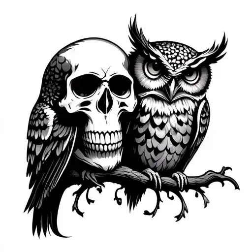 The Skull And The Owl Flow Into Each Other Side
