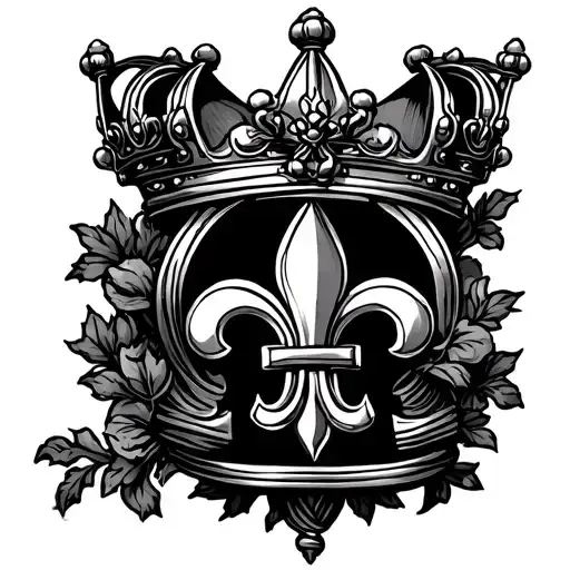 Fleur De Lys Oliver Crown And French Symbol
