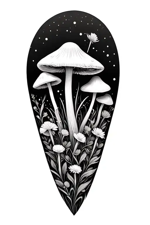 Wildflowers Mushrooms Leg Sleeve