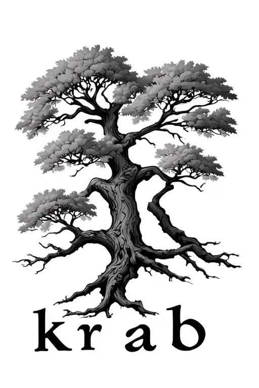 Oak Tree With Letters K R A B In Branches