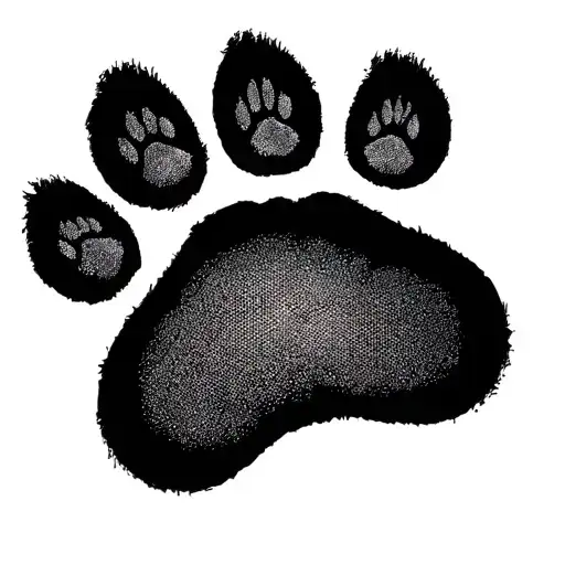 Dog Paw Print To Fit On Inside Of Forearm