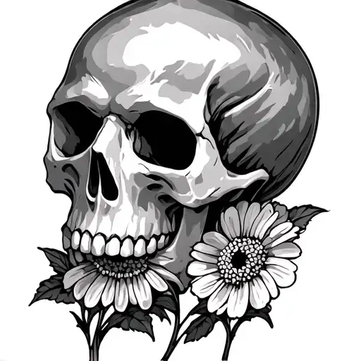 Field Flowers Skull