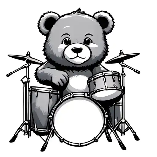 Cute Bear Drummer