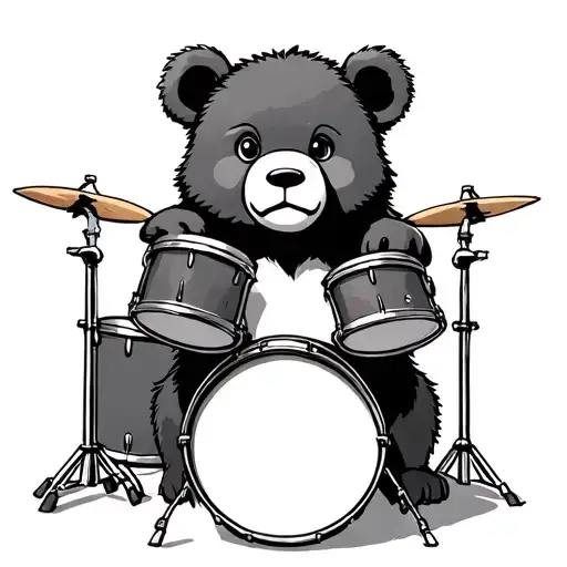 Cute Bear Drummer