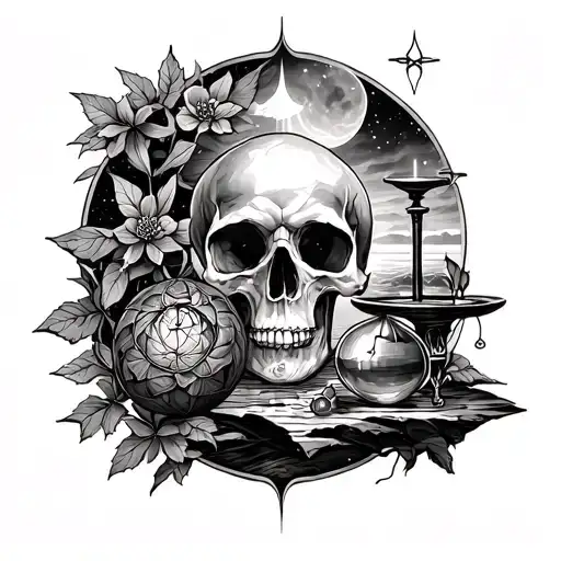 Please Generate Images Of Tattoo Ideas Relating To The Journey Of Described On The Alchemist Nove