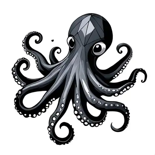 Geometric Pattern With An Octopus Incorporated