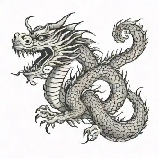 M Letter Tattoo Inspired Japanese Dragon