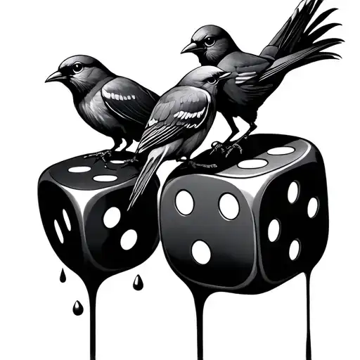 Three Birds On A Dripping Dice